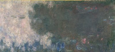 Waterlelies - De wolken (linker sectie) 1914-18 door Claude Monet